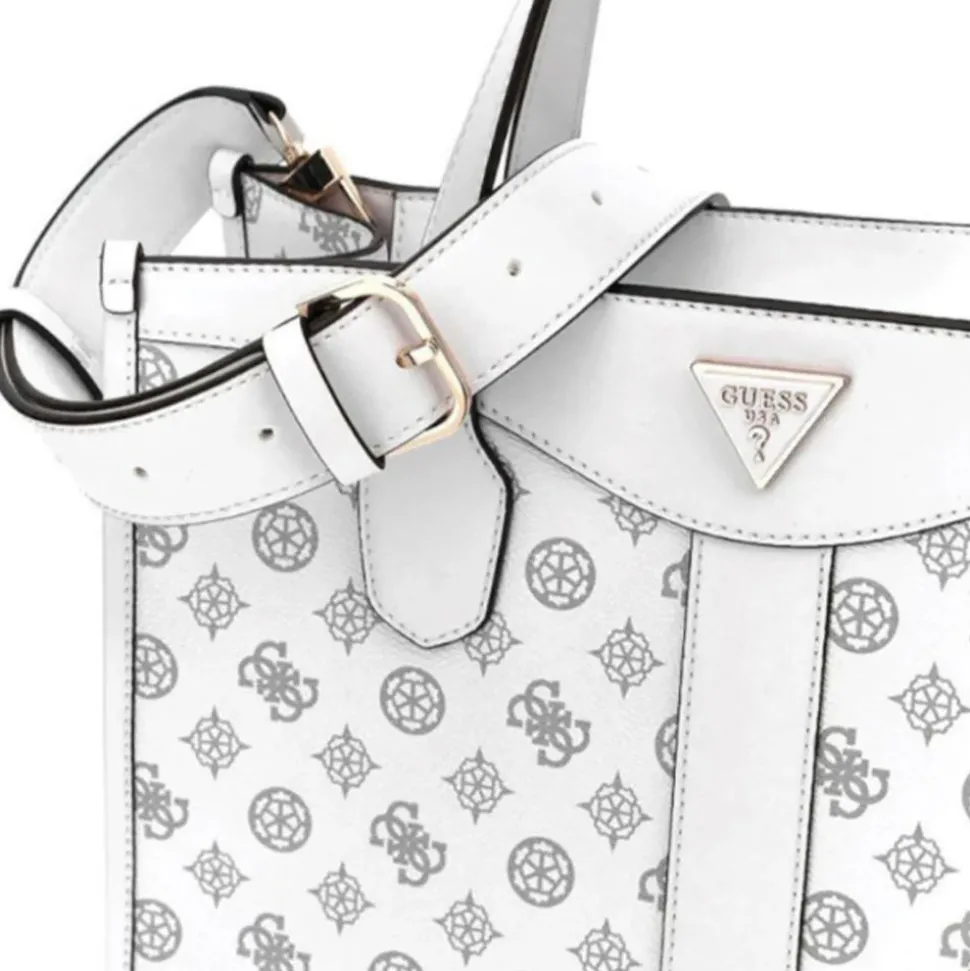 Borsa Donna GUESS a Mano con Tracolla Linea Silvana Colore White Logo