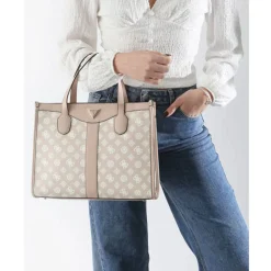 Borsa Donna GUESS a Mano con Tracolla Linea Silvana Colore Sand Logo