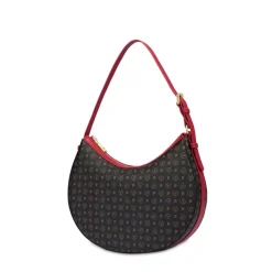 Borsa Donna Hobo a Spalla POLLINI linea Heritage Logo Classic Nero e Rosso
