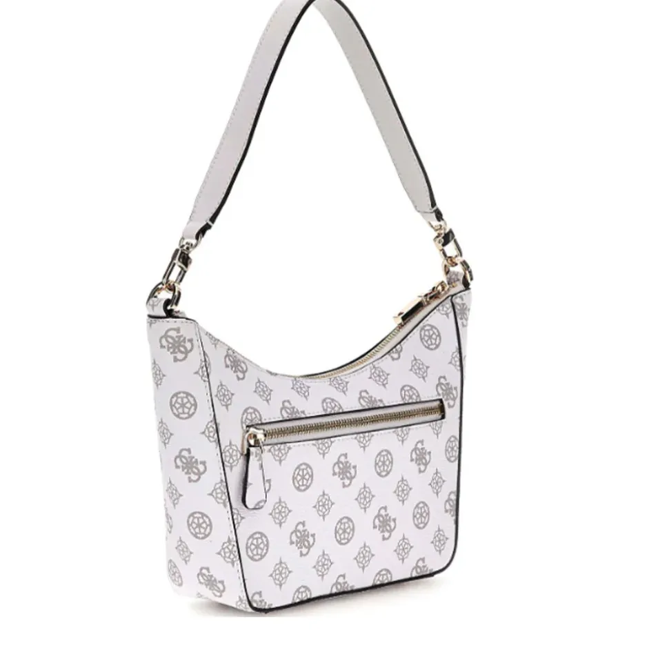 Borsa Donna Hobo a Spalla GUESS Linea Dorys Colore White Logo