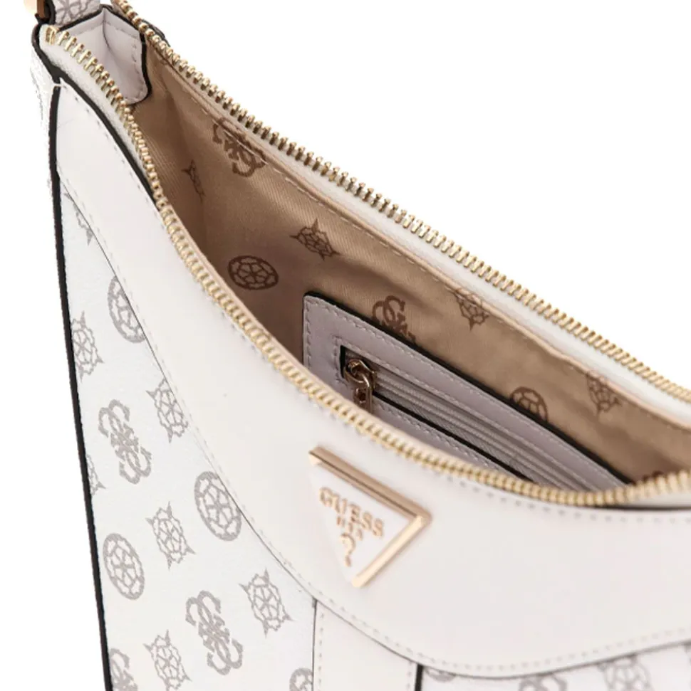 Borsa Donna Hobo a Spalla GUESS Linea Dorys Colore White Logo