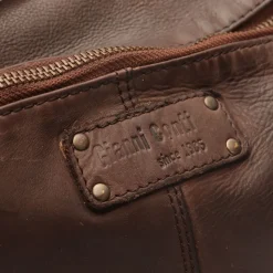 Borsa Donna Hobo GIANNI CONTI in Pelle Liscia Marrone con Borchie