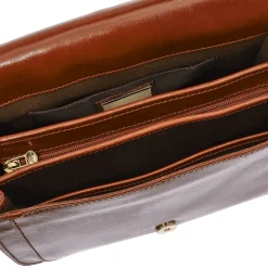 Borsa Donna Media a Tracolla The Bridge in Pelle Marrone linea Story Made in Italy