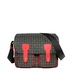 Borsa Donna Messenger Multitasche POLLINI Linea Heritage Logo Classic Nero e Lacca