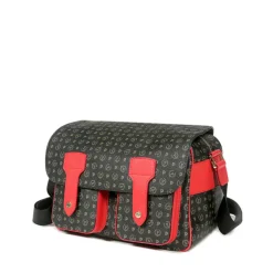 Borsa Donna Messenger Multitasche POLLINI Linea Heritage Logo Classic Nero e Lacca
