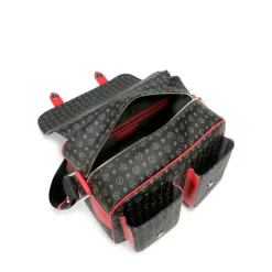 Borsa Donna Messenger Multitasche POLLINI Linea Heritage Logo Classic Nero e Lacca