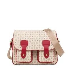 Borsa Donna Messenger Multitasche POLLINI Linea Heritage Logo Classic Avorio e Lacca