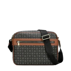 Borsa Donna Messenger POLLINI Linea Heritage Logo Classic Nero e Marrone