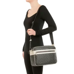 Borsa Donna Messenger POLLINI Linea Heritage Logo Classic Nero e Avorio