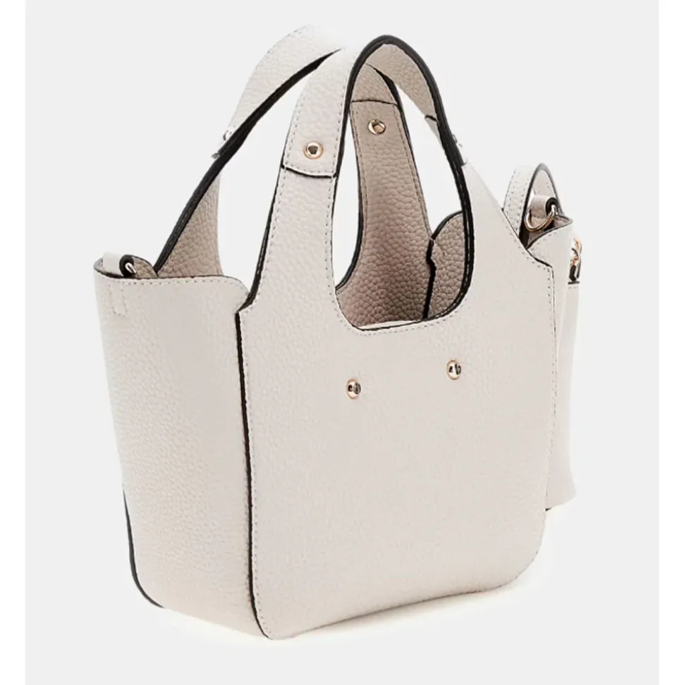 Borsa Donna Mini a Mano GUESS Linea Helina Mini colore Bone