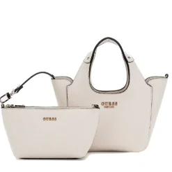 Borsa Donna Mini a Mano GUESS Linea Helina Mini colore Bone