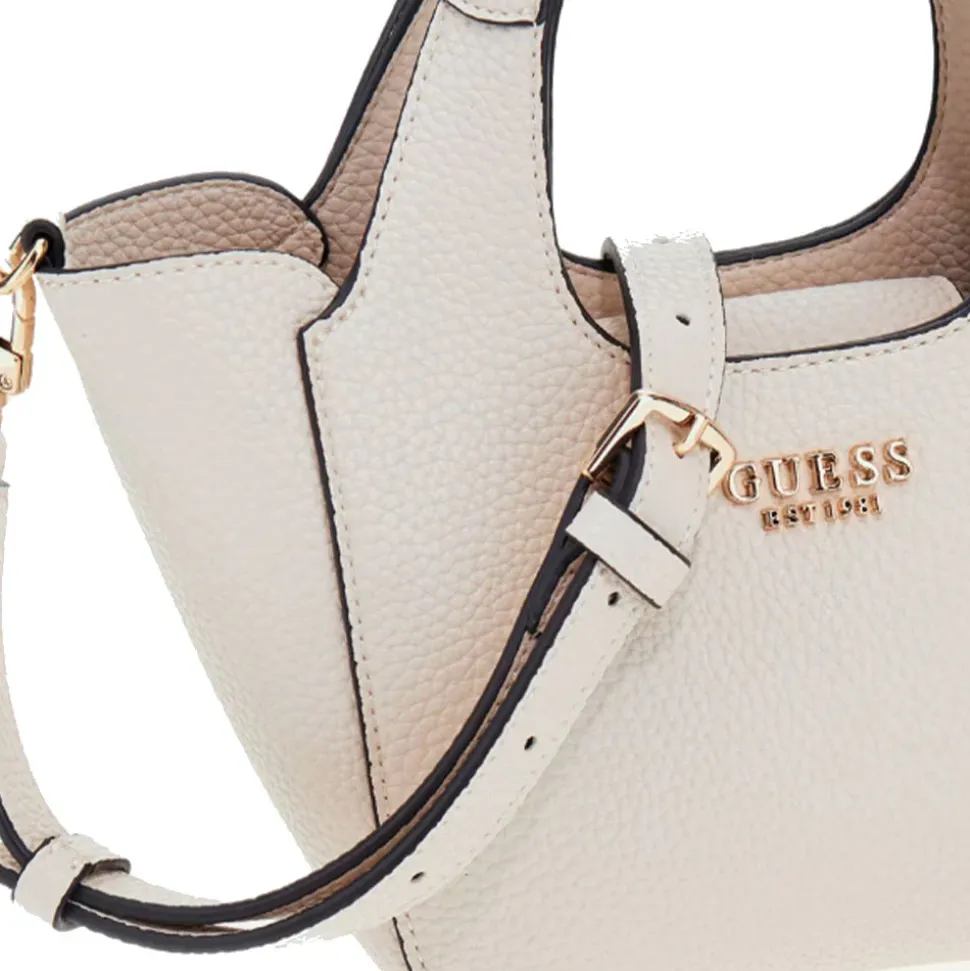 Borsa Donna Mini a Mano GUESS Linea Helina Mini colore Bone