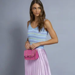 Borsa Donna Mini a Mano THE BRIDGE linea Ester in Pelle Rosa Lipstick