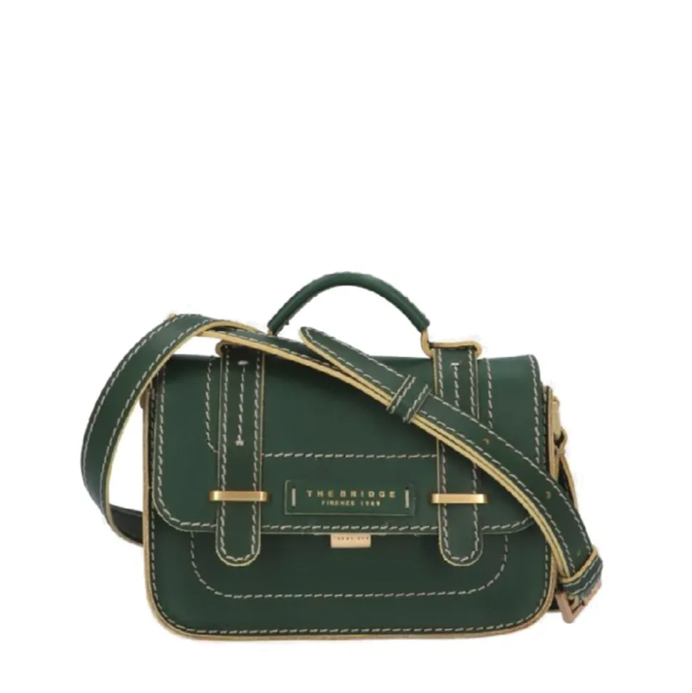 Borsa Donna Mini a Mano THE BRIDGE linea Ester in Pelle Verde Smeraldo