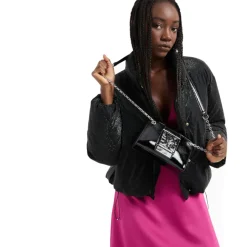 Borsa Donna Mini a Tracolla Chiusa con Patta e Clip ARMANI EXCHANGE Colore Nero