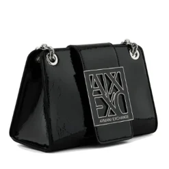 Borsa Donna Mini a Tracolla Chiusa con Patta e Clip ARMANI EXCHANGE Colore Nero