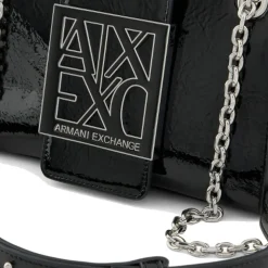 Borsa Donna Mini a Tracolla Chiusa con Patta e Clip ARMANI EXCHANGE Colore Nero