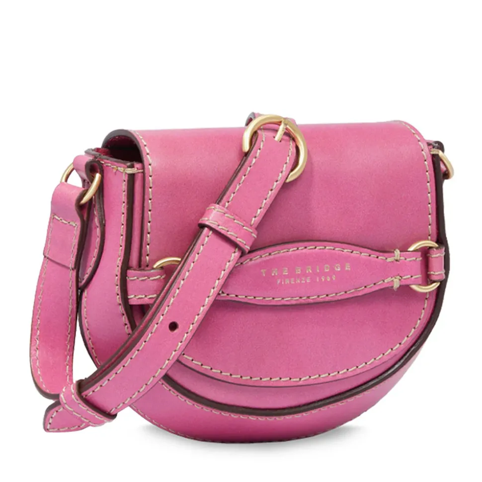 Borsa Donna Mini a Tracolla THE BRIDGE linea Bettina in Pelle Rosa Lipstick
