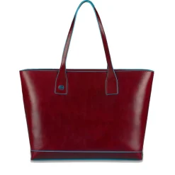 Borsa Donna PIQUADRO linea Blue Square Shopping Bag in Pelle Rosso con Porta iPad Mini - BD3336B2
