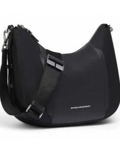 Borsa Donna PIQUADRO linea Circle in Tessuto Riciclato e Pelle Nera - BD6657W92T