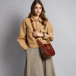 Borsa Donna Secchiello a Tracolla THE BRIDGE linea Dora in Pelle Marrone