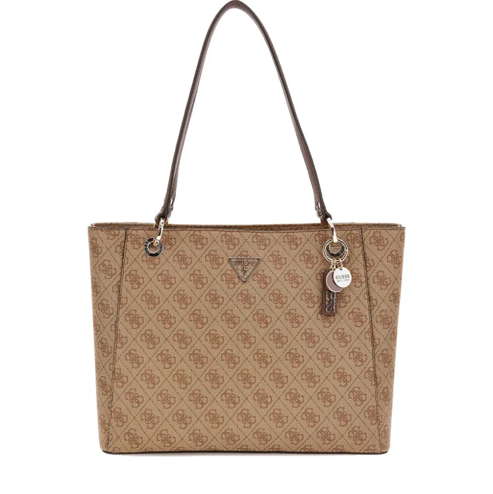 Borsa Donna Shopper a Spalla GUESS Linea Noelle colore Latte Logo - Brown