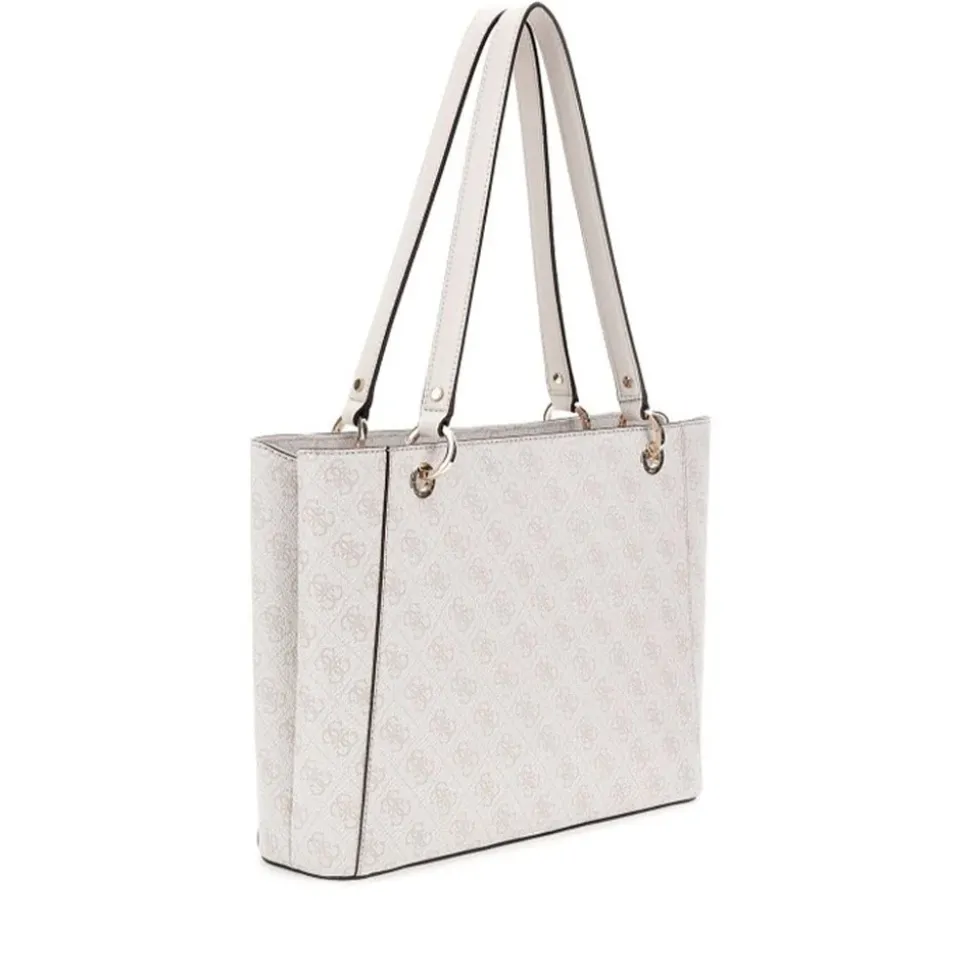 Borsa Donna Shopper a Spalla GUESS Linea Noelle colore Bone Logo