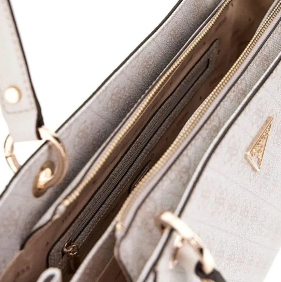 Borsa Donna Shopper a Spalla GUESS Linea Noelle colore Bone Logo