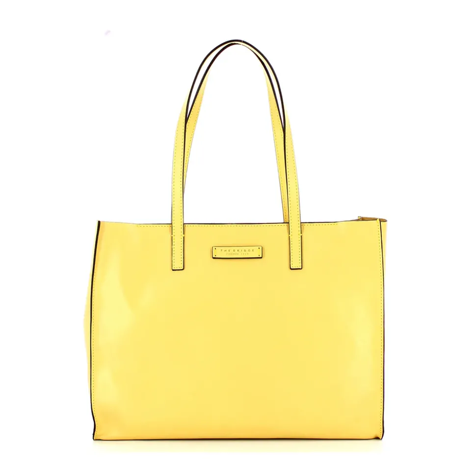 Borsa Donna Shopper THE BRIDGE Linea Mirra in Pelle Giallo Banana