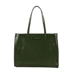 Borsa Donna Shopper THE BRIDGE Linea Mirra in Pelle Verde Timo