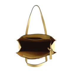 Borsa Donna Shopper Verticale THE BRIDGE linea Mirra in Pelle Giallo Banana