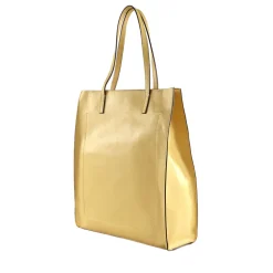 Borsa Donna Shopper Verticale THE BRIDGE linea Mirra in Pelle Giallo Banana