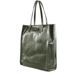 Borsa Donna Shopper Verticale THE BRIDGE linea Mirra in Pelle Verde Timo