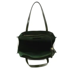 Borsa Donna Shopper Verticale THE BRIDGE linea Mirra in Pelle Verde Timo