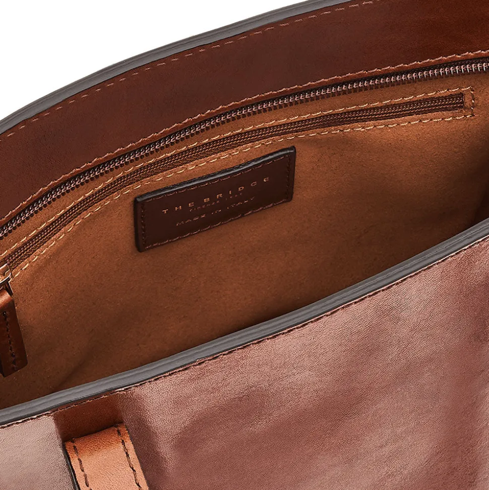 Borsa Donna Shopping a Spalla THE BRIDGE in Pelle Marrone linea Vittoria