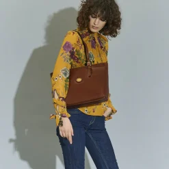 Borsa Donna Shopping Media THE BRIDGE in Pelle Marrone linea Story