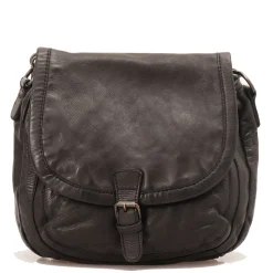 Borsa Donna Stondata a Spalla e Tracolla GIANNI CONTI in Pelle Liscia Nera