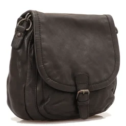 Borsa Donna Stondata a Spalla e Tracolla GIANNI CONTI in Pelle Liscia Nera