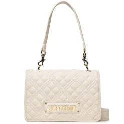 Borsa Donna Trapuntata a Spalla e Tracolla LOVE MOSCHINO linea Logo Lettering color Avorio