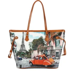 Borsa Donna Y NOT a Spalla YES-319 Stampa C'est La Vie