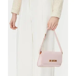 Borsa Piatta a Spalla LOVE MOSCHINO linea Lettering Logo Rosa Cipria