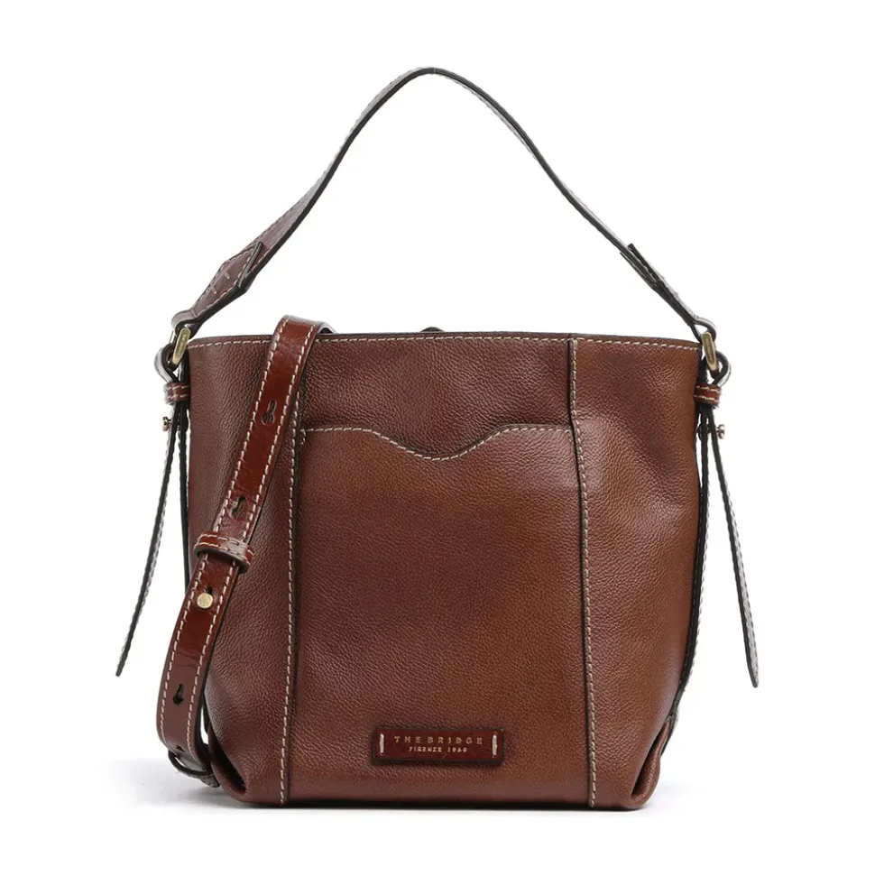 Borsa Secchiello a Mano THE BRIDGE linea Gemma in Pelle Marrone
