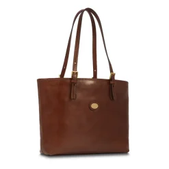 Borsa Shopper Due Manici a Spalla The Bridge in Pelle Marrone linea Story