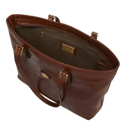 Borsa Shopper Due Manici a Spalla The Bridge in Pelle Marrone linea Story