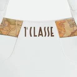 Borsa Sottospalla 1A Classe Alviero Martini linea Geo Mirage in Tessuto Gommato Bianco LC66