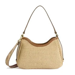 Borsa Sottospalla 1A Classe Alviero Martini linea Geo Bambù in Rafia colore Naturale LC96