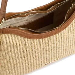 Borsa Sottospalla 1A Classe Alviero Martini linea Geo Bambù in Rafia colore Naturale LC96