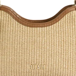 Borsa Sottospalla 1A Classe Alviero Martini linea Geo Bambù in Rafia colore Naturale LC96