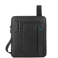 Borsello a Tracolla con Porta iPad®Air/Air2 - PIQUADRO Pulse CA1358P16 in Tessuto Chevron - Nero