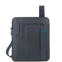 Borsello a Tracolla con Porta iPad®Air/Air2 - PIQUADRO Pulse CA1358P16 in Tessuto Chevron - Blu